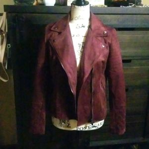 Marron suede moto jacket (B10-15)